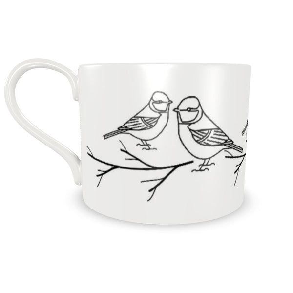 Great Tits large coffee cup and saucer