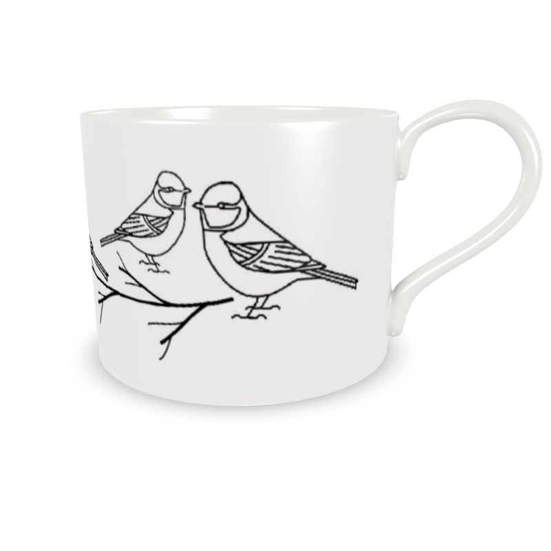 Great Tits large coffee cup and saucer