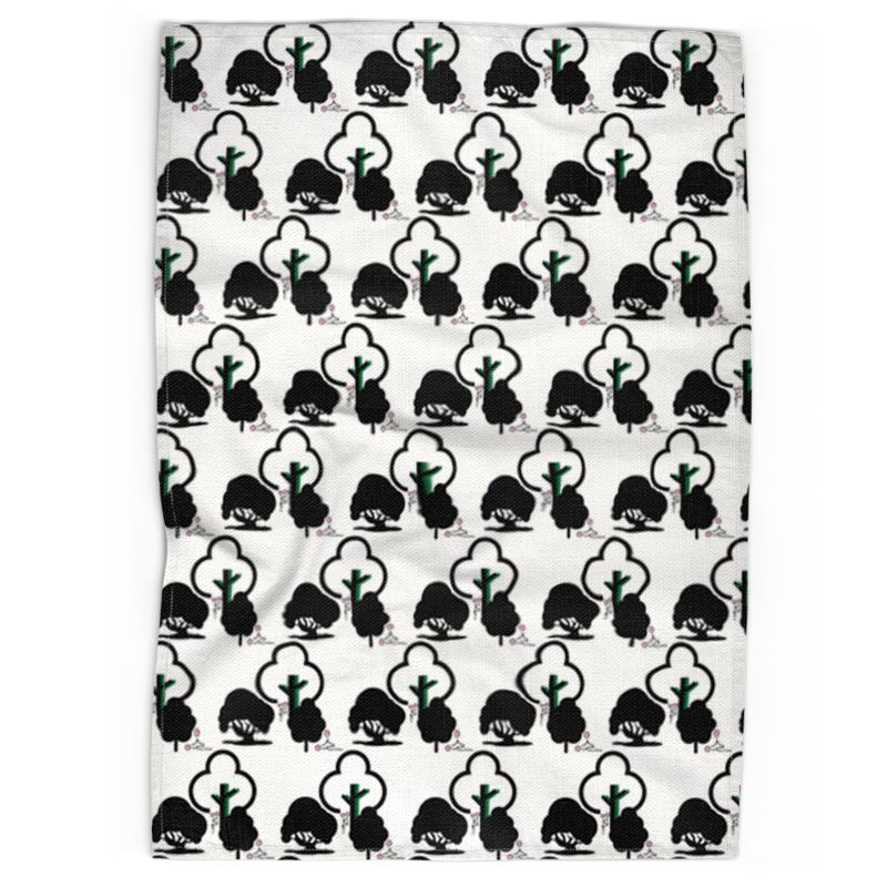 Tree Tryst Tea Towel in white