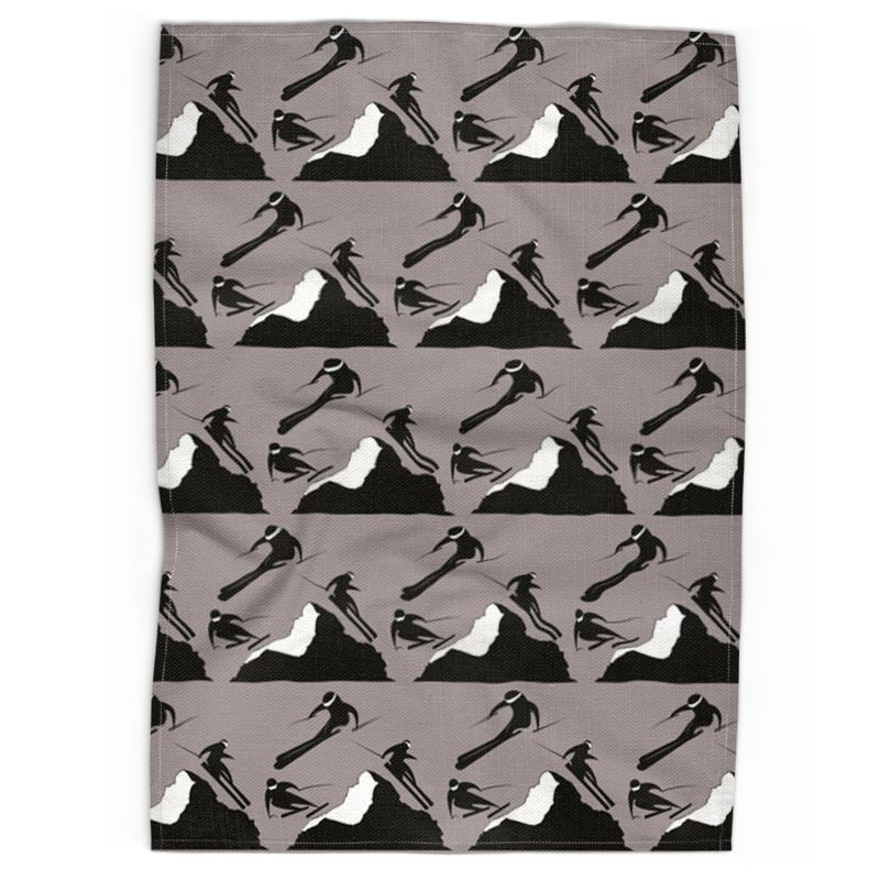 Off Piste Tea Towel in Mocha