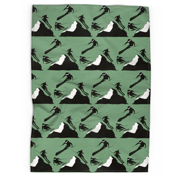 Off Piste Tea Towel in Alpine