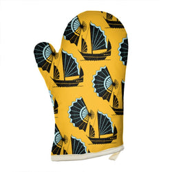 Oven Glove in Fan of Junk Yellow