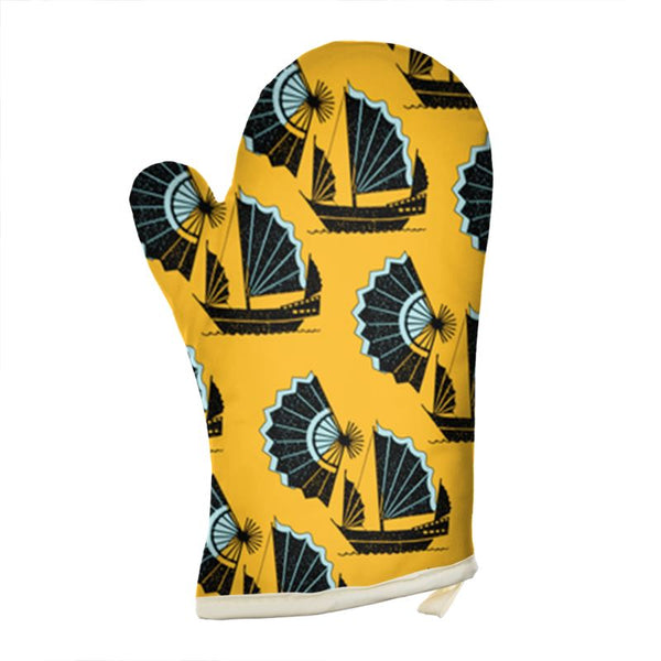 Oven Glove in Fan of Junk Yellow