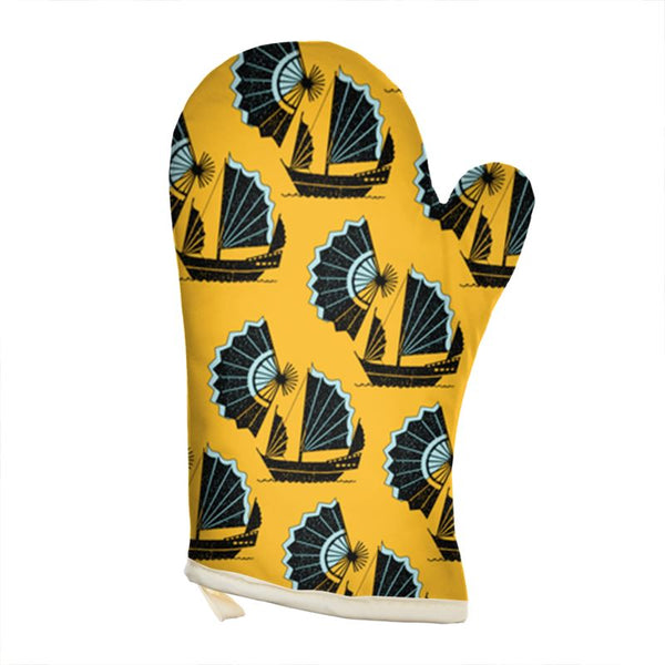 Oven Glove in Fan of Junk Yellow