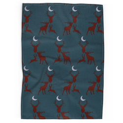 Stag Night Tea Towel in Rut
