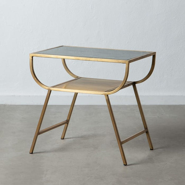 Green Marble and gold side Table