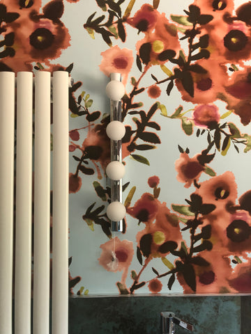 Striking wallpaper creates impact in this girls bathroom Fleur ward
