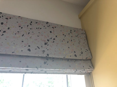 Terrazzo fabric in girls room Fleur ward