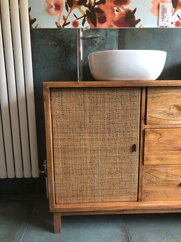 Striking wallpaper creates impact in this girls bathroom Fleur ward