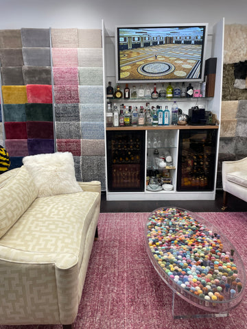 Wool classics showroom with bar
