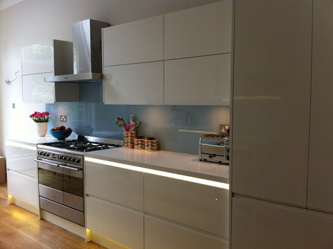 white galley kitchen