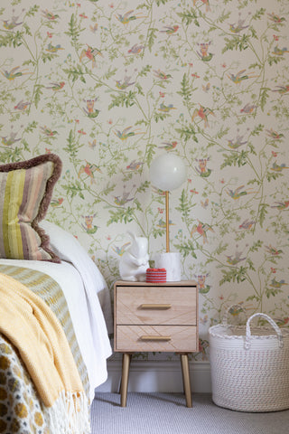 fleur ward interior design wimbledon project SBID finalist girls bedroom cole and son wallpaper hummingbirds 