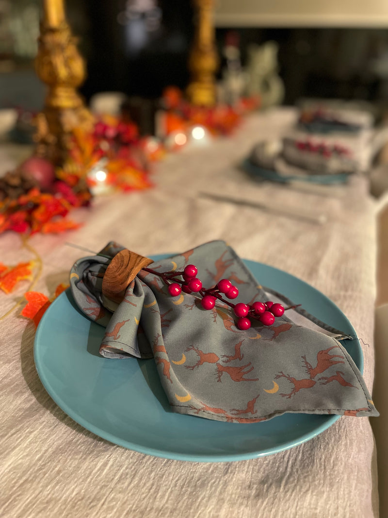 Stag Night Napkin in Fawn